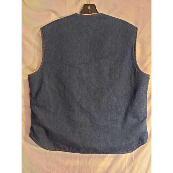 Vintage‎ 60s Come On Strong Denim Vest Large Indigo Deadstock Fleece Liner USA - Picture 7 of 9